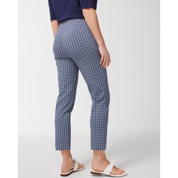 Chicos Josie Slim Ankle Perfect stretch Blue Diamond Classic Crop Pants 00 2 new - Picture 9 of 14